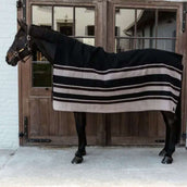 Kentucky Fleece Rug Heavy Square Stripes Brown/Beige