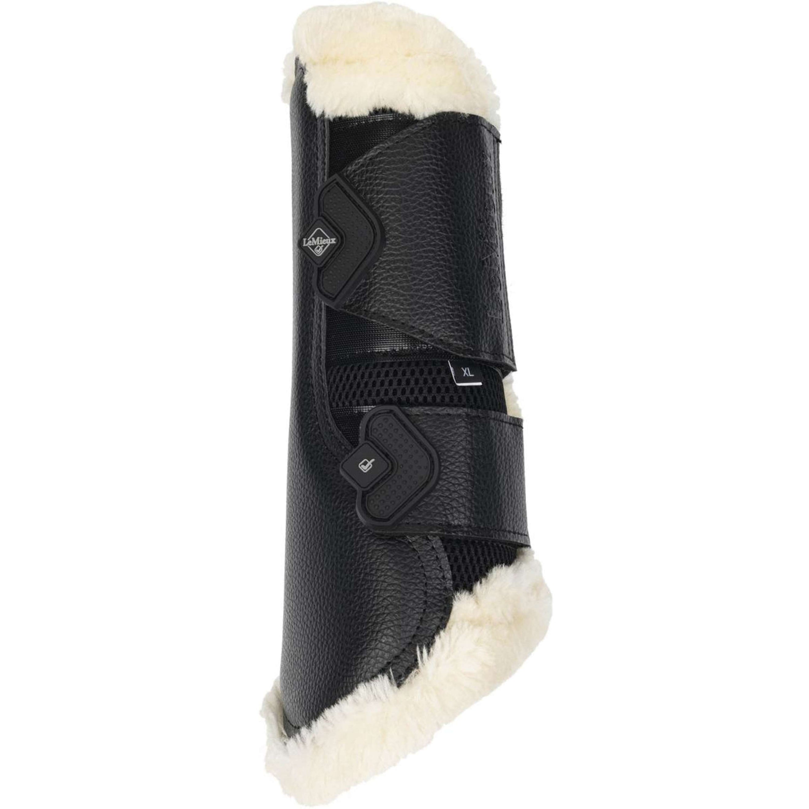 LeMieux Brushing Boots Fleece Edge Mesh Black/Natural