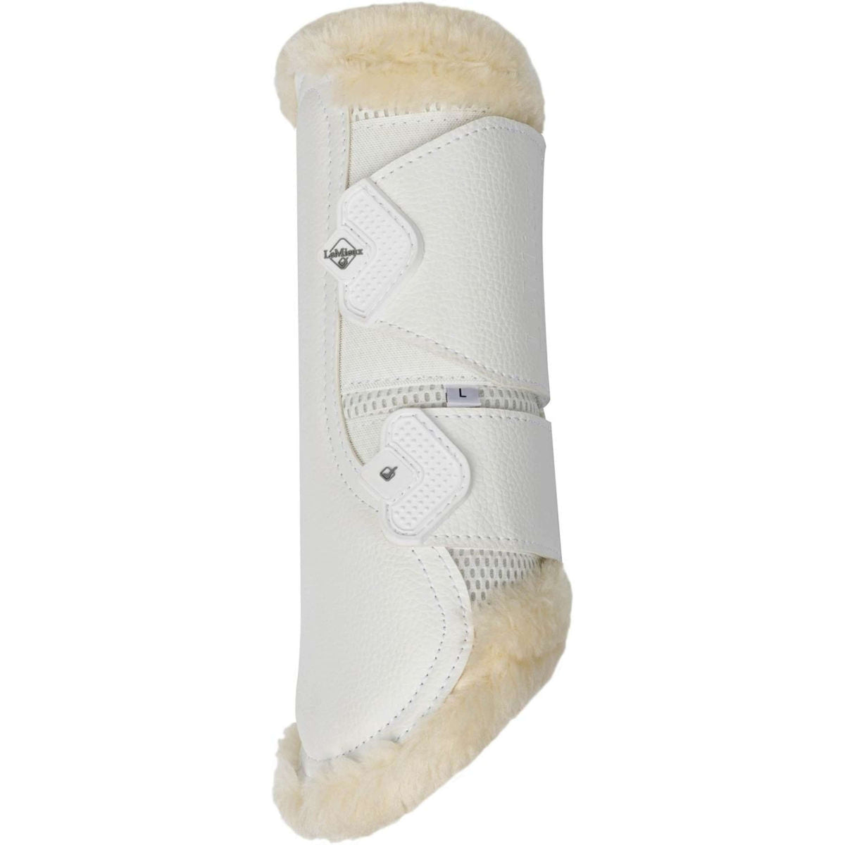 LeMieux Brushing Boots Fleece Edge Mesh White/Natural