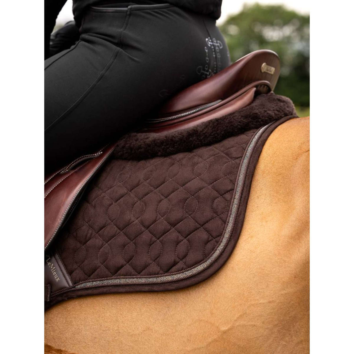 LeMieux Saddlepad Crystal Suede Close Contact Brown