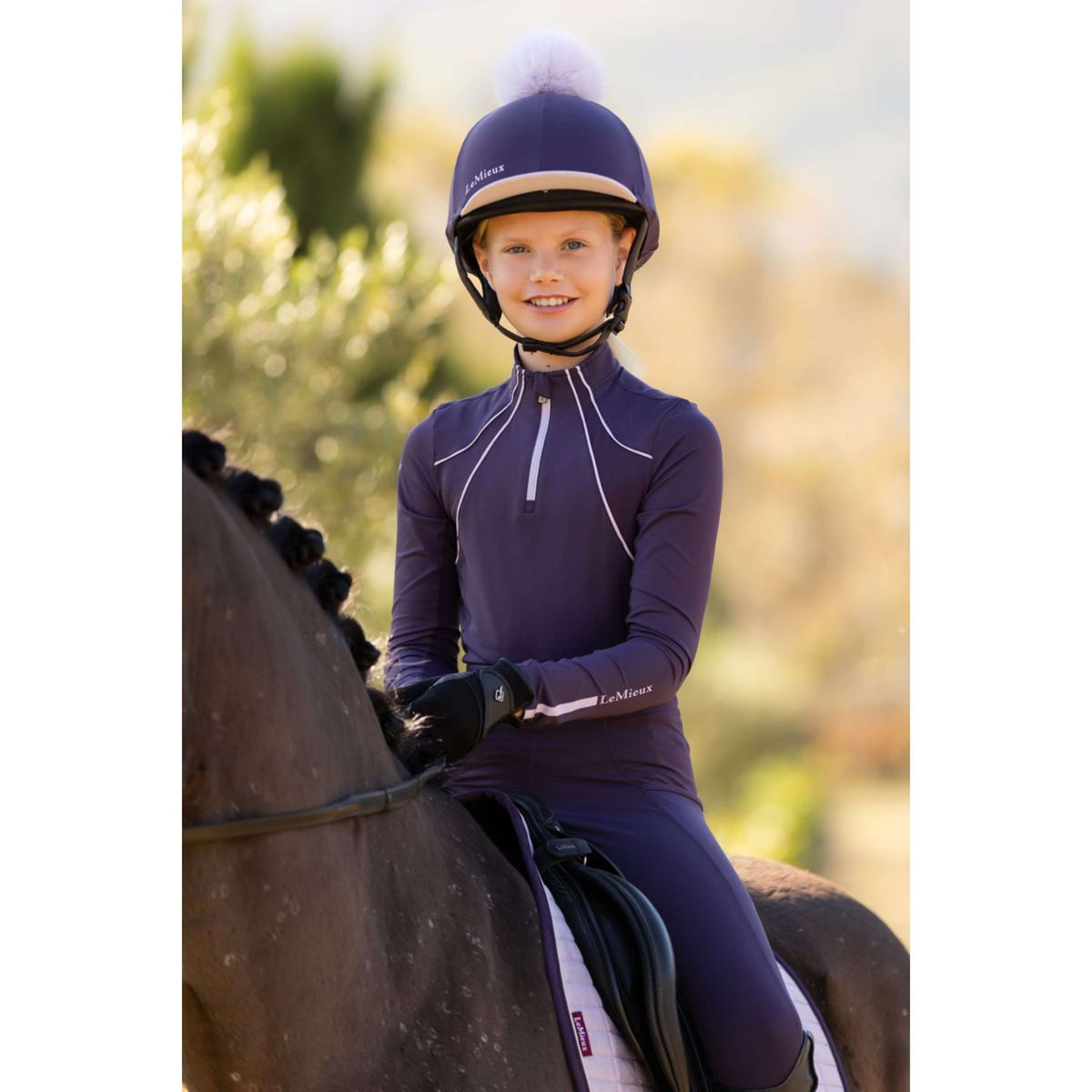 LeMieux Baselayer Young Rider Mia Mesh Juniper