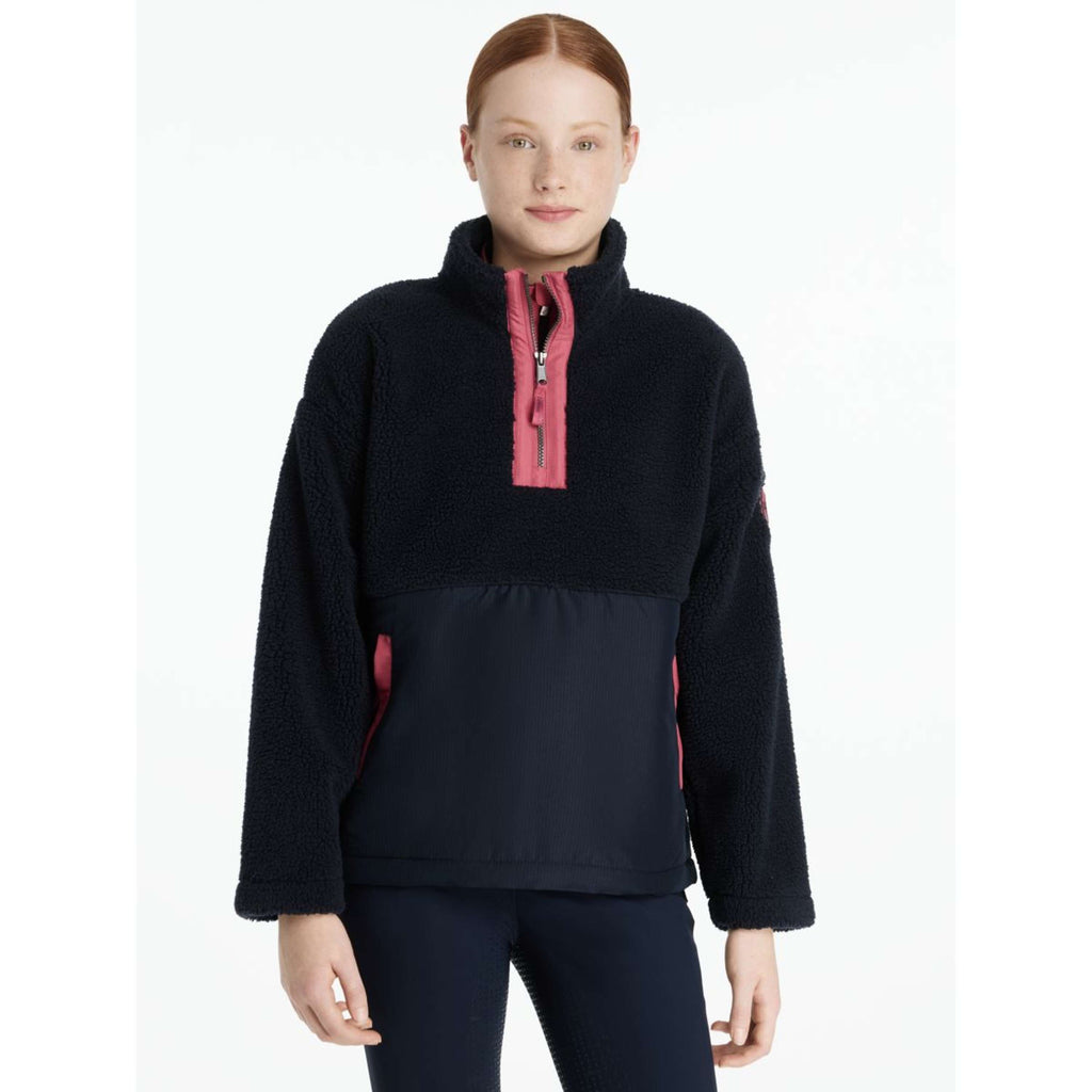 LeMieux Sweater Young Rider Tammy Teddy Fleece Navy