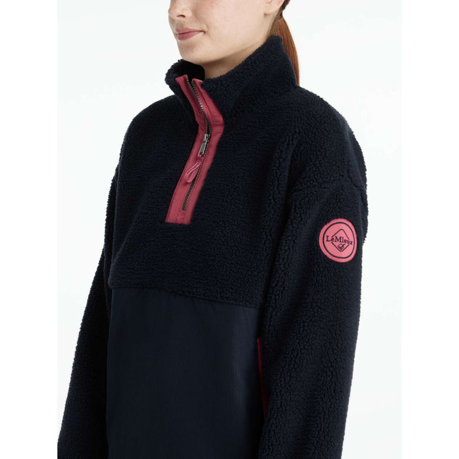 LeMieux Sweater Young Rider Tammy Teddy Fleece Navy