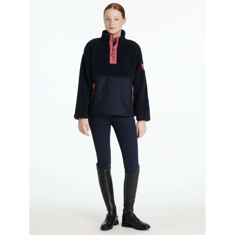 LeMieux Sweater Young Rider Tammy Teddy Fleece Navy