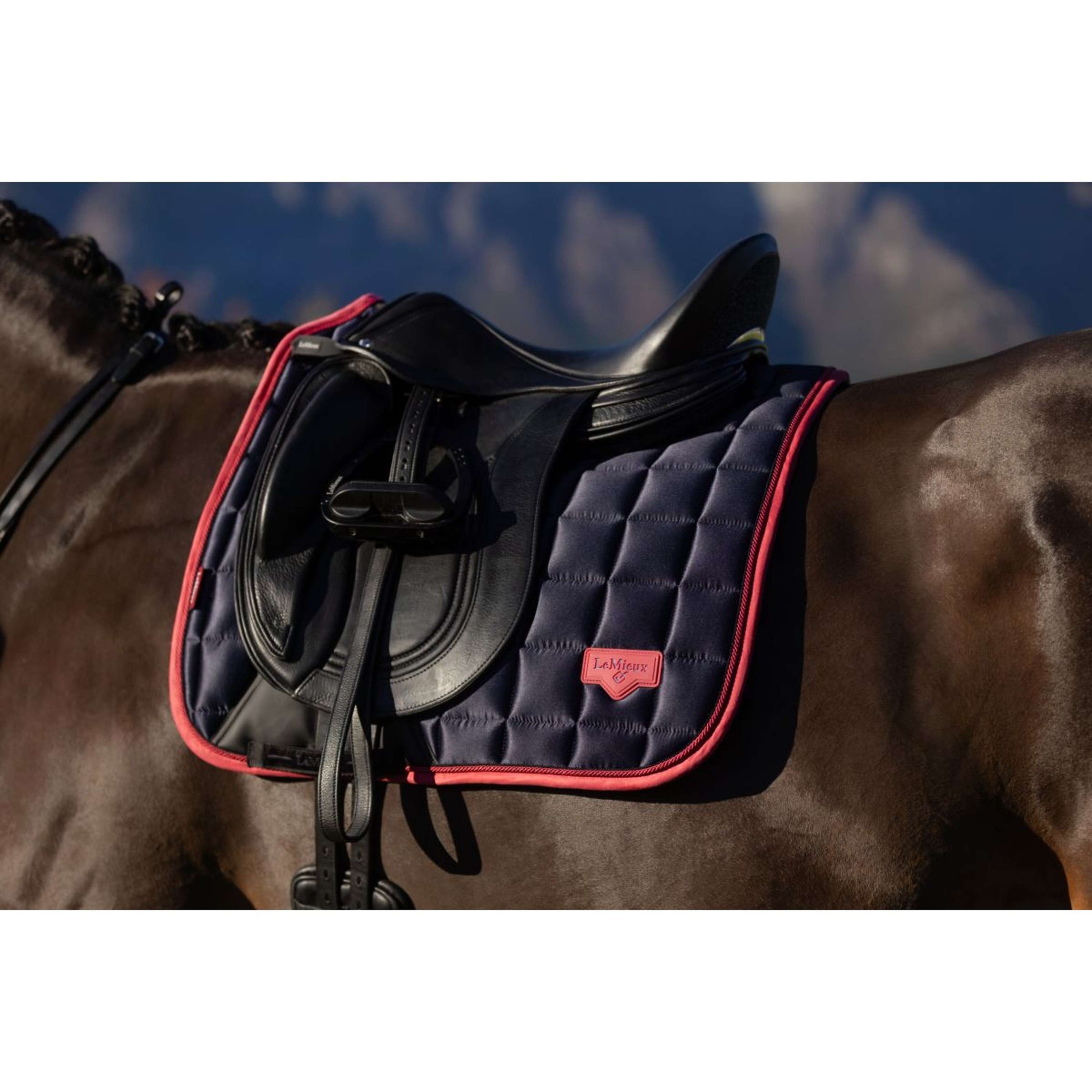 LeMieux Saddlepad Loire Classic Dressage Navy/Cranberry