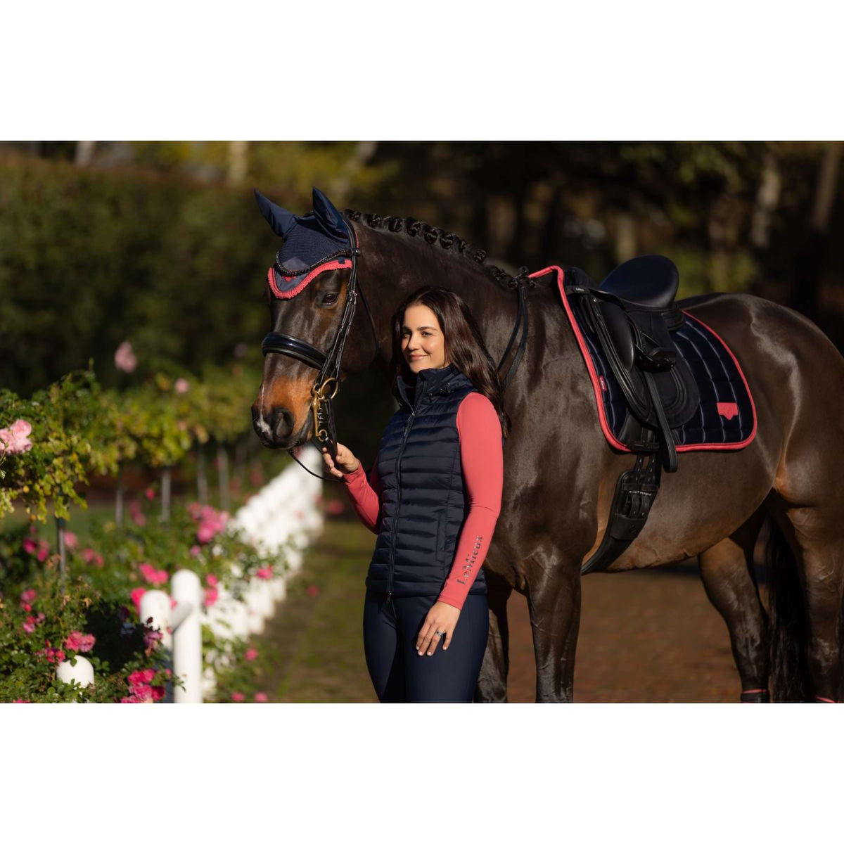 LeMieux Saddlepad Loire Classic Dressage Navy/Cranberry