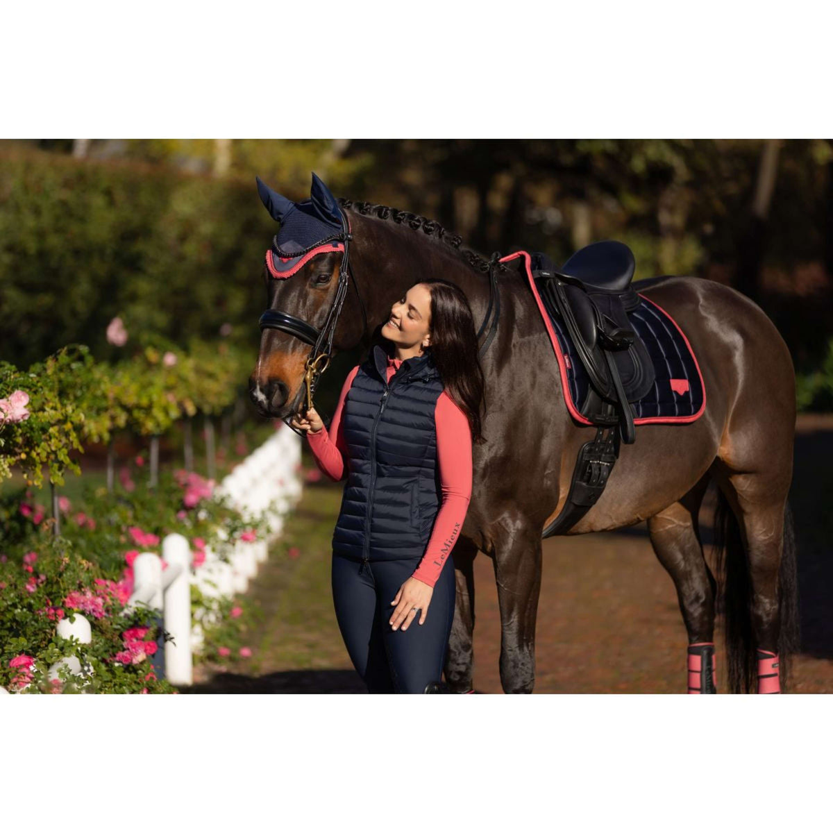 LeMieux Saddlepad Loire Classic Dressage Navy/Cranberry