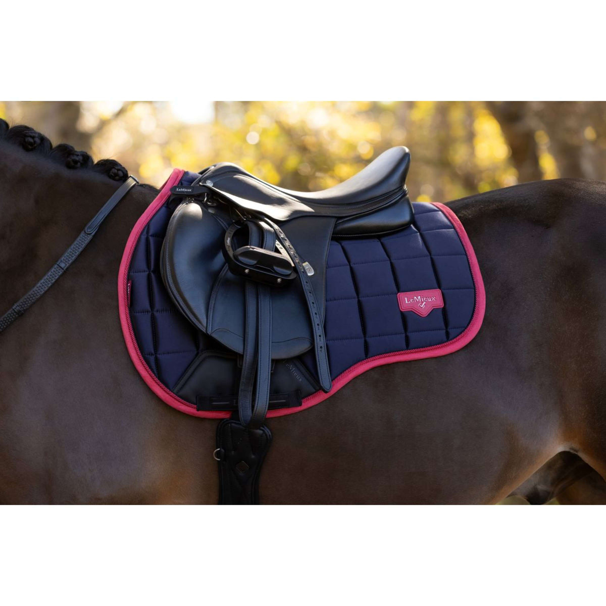 LeMieux Saddlepad Loire Classic General Purpose Navy/Cranberry