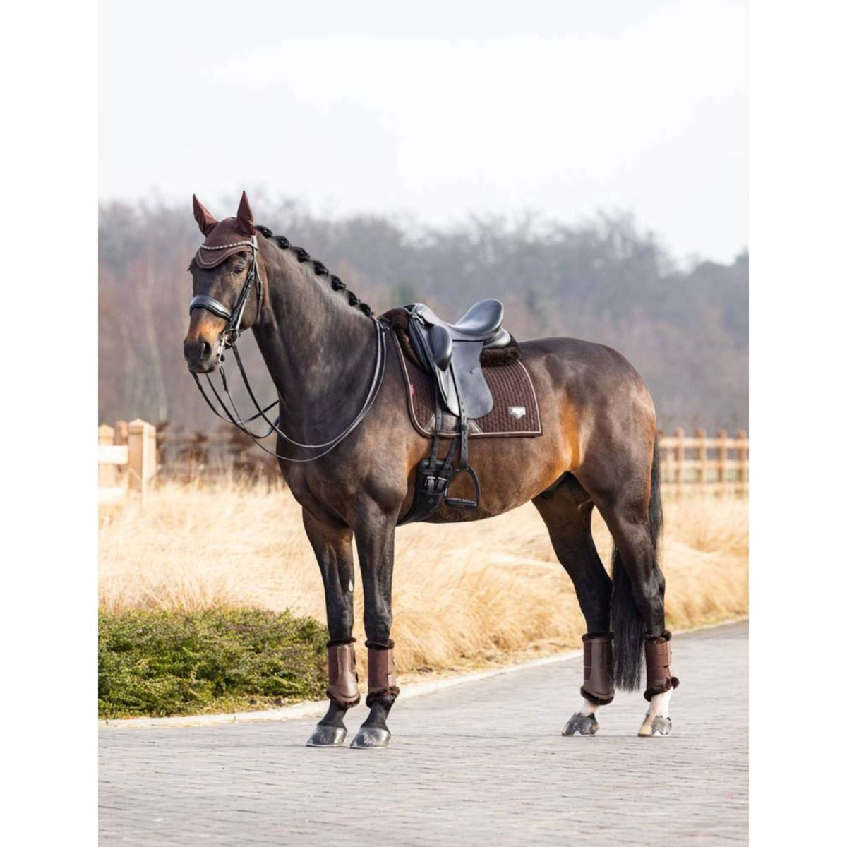 LeMieux Saddlepad Dressage Puissance Suede Brown