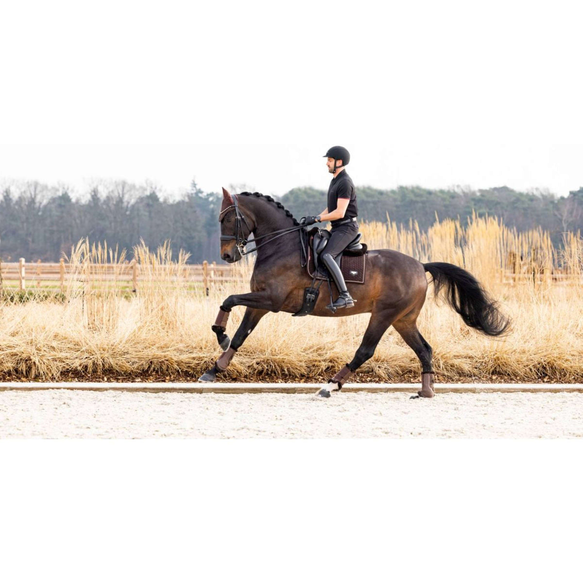 LeMieux Saddlepad Dressage Puissance Suede Brown