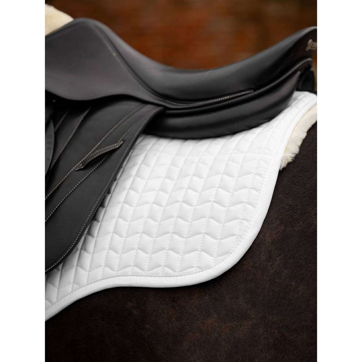 LeMieux Saddlepad Merino+ Half Lined Square General Purpose White/Natural