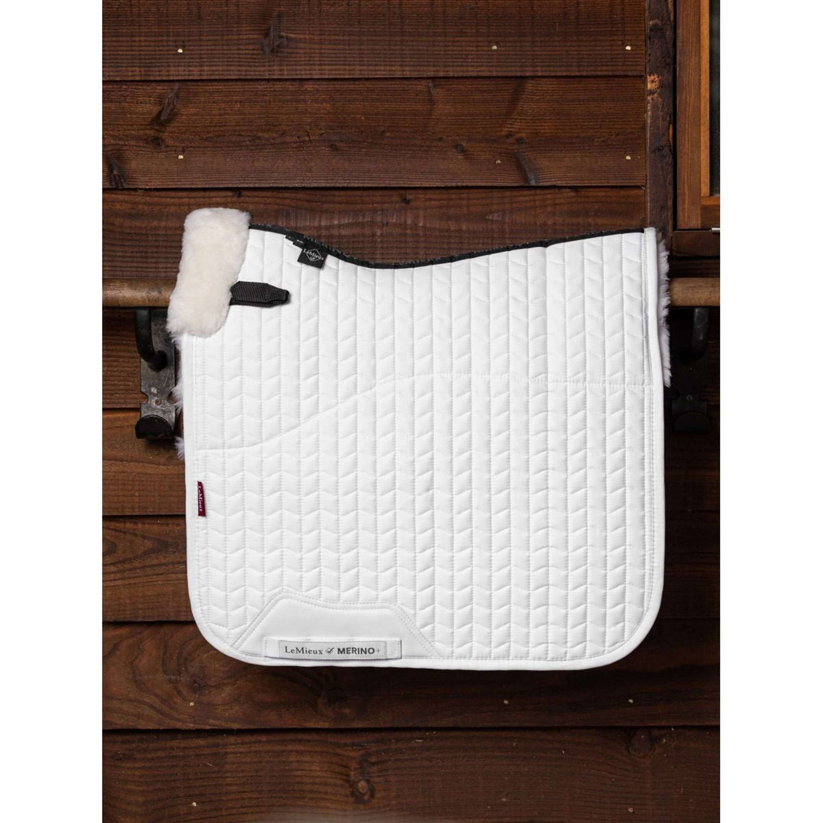 LeMieux Saddlepad ProLambs Square Half Lined Dressage White/White