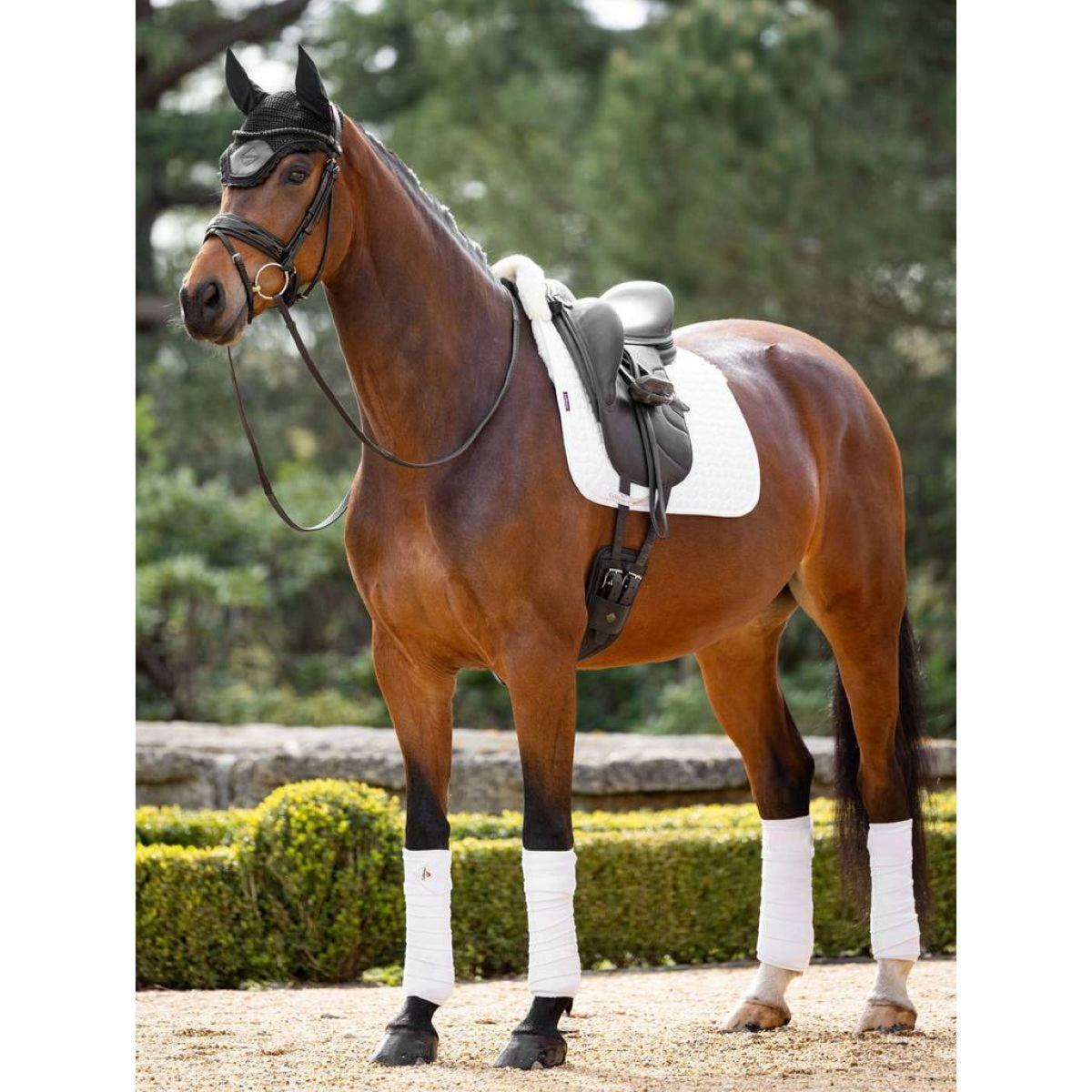 LeMieux Saddlepad ProLambs Square Half Lined Dressage White/Natural