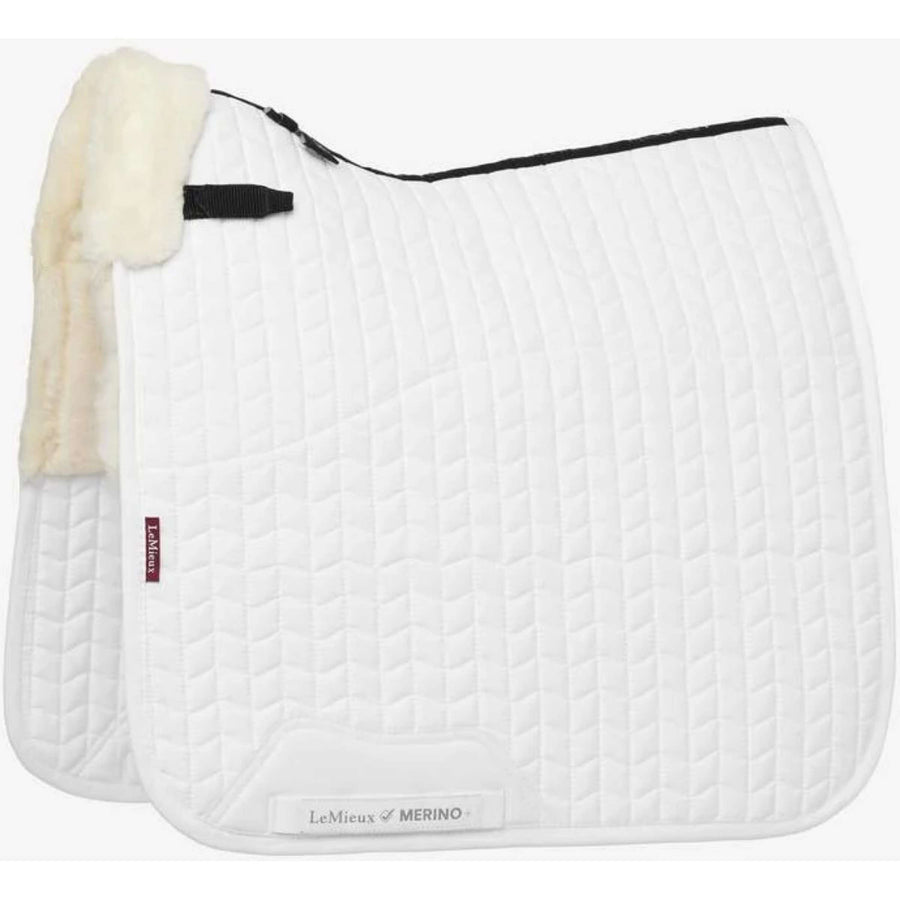 LeMieux Saddlepad ProLambs Square Half Lined Dressage White/Natural