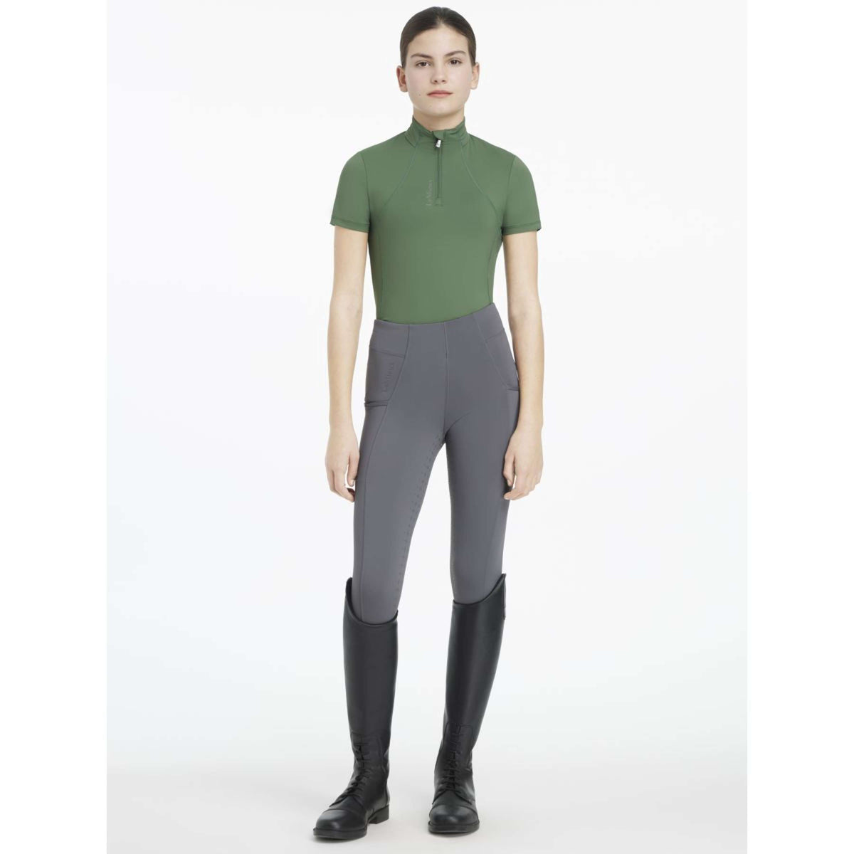 LeMieux Baselayer Young Rider Classique Short Sleeves Hunter Green