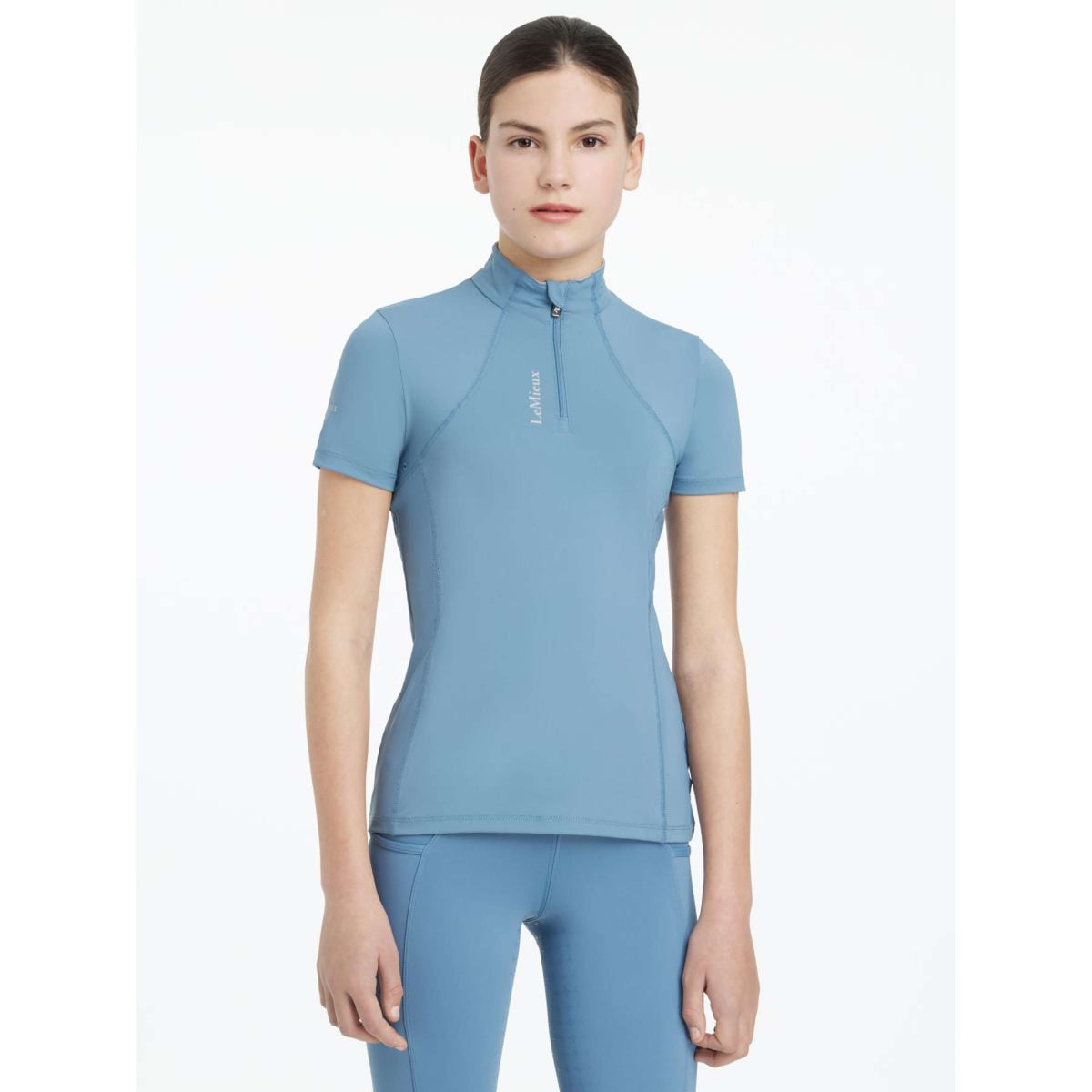 LeMieux Baselayer Young Rider Classique Short Sleeves Ice Blue
