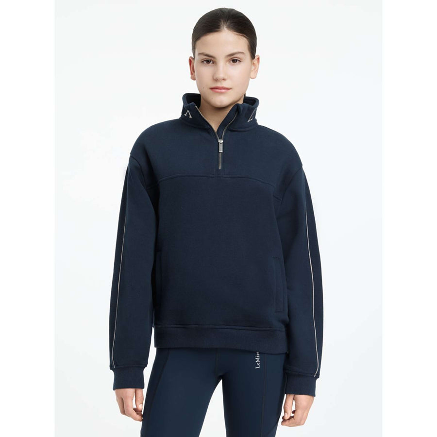 LeMieux Sweater Young Rider Kate Quarter Zip Navy