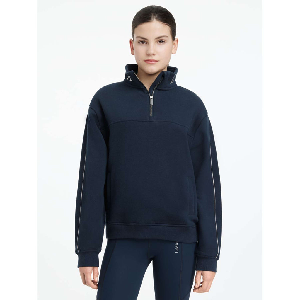 LeMieux Sweater Young Rider Kate Quarter Zip Navy