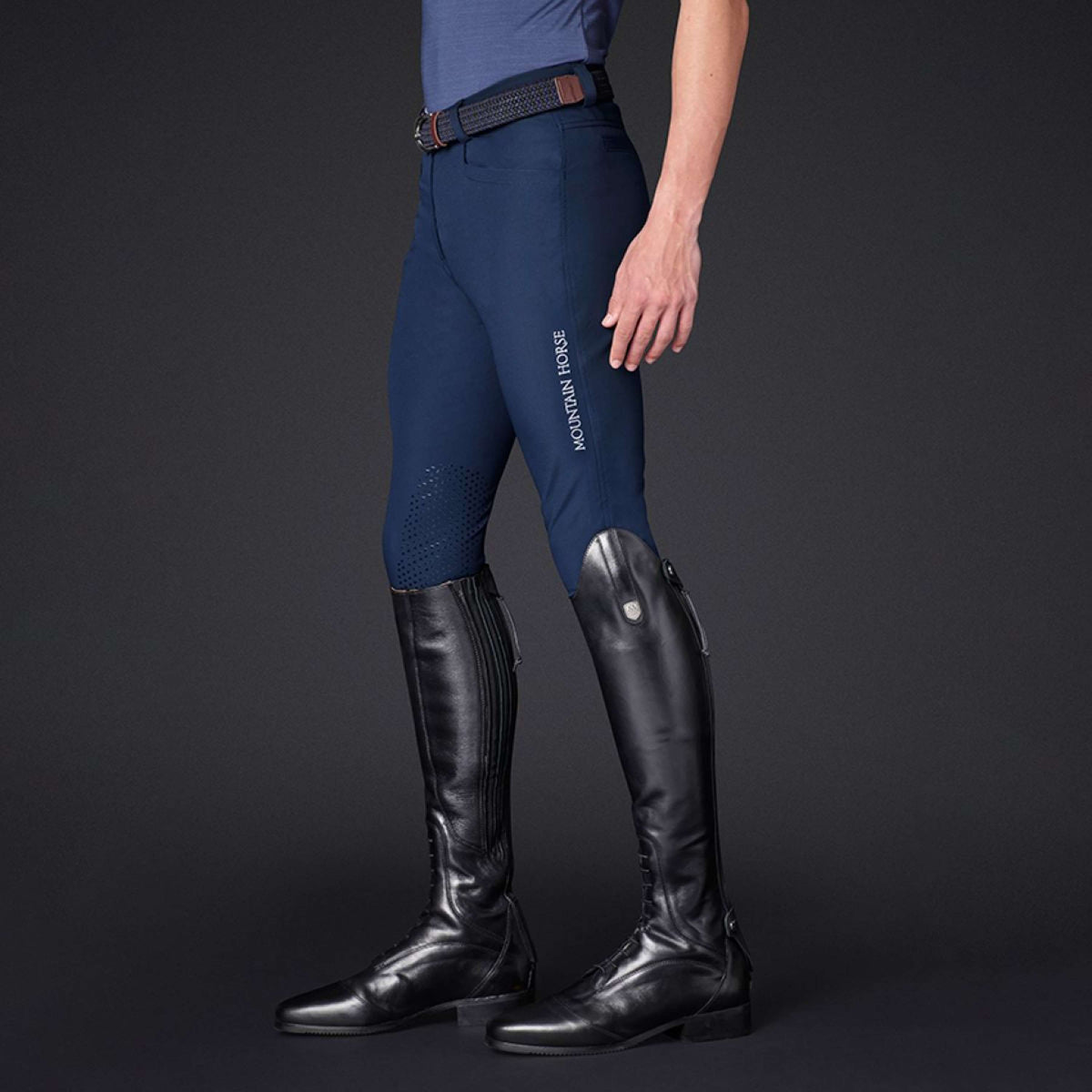 Mountain Horse Breeches Robin Knee Grip Men Navy