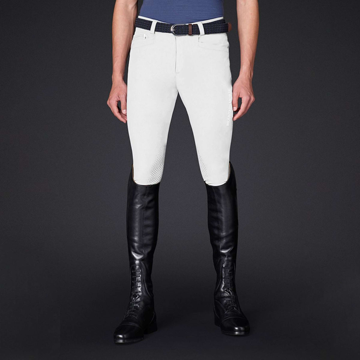 Mountain Horse Breeches Robin Knee Grip Men White