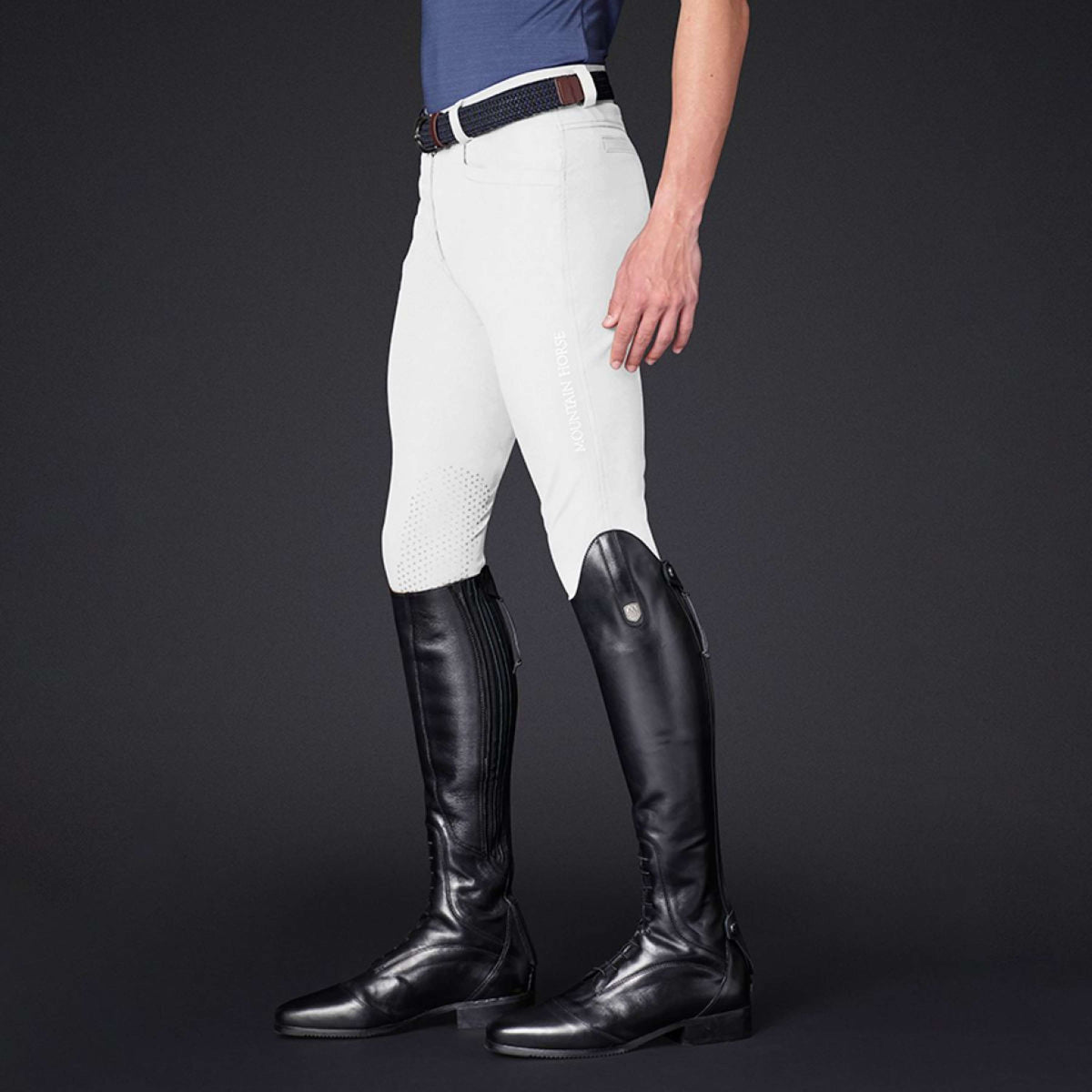 Mountain Horse Breeches Robin Knee Grip Men White