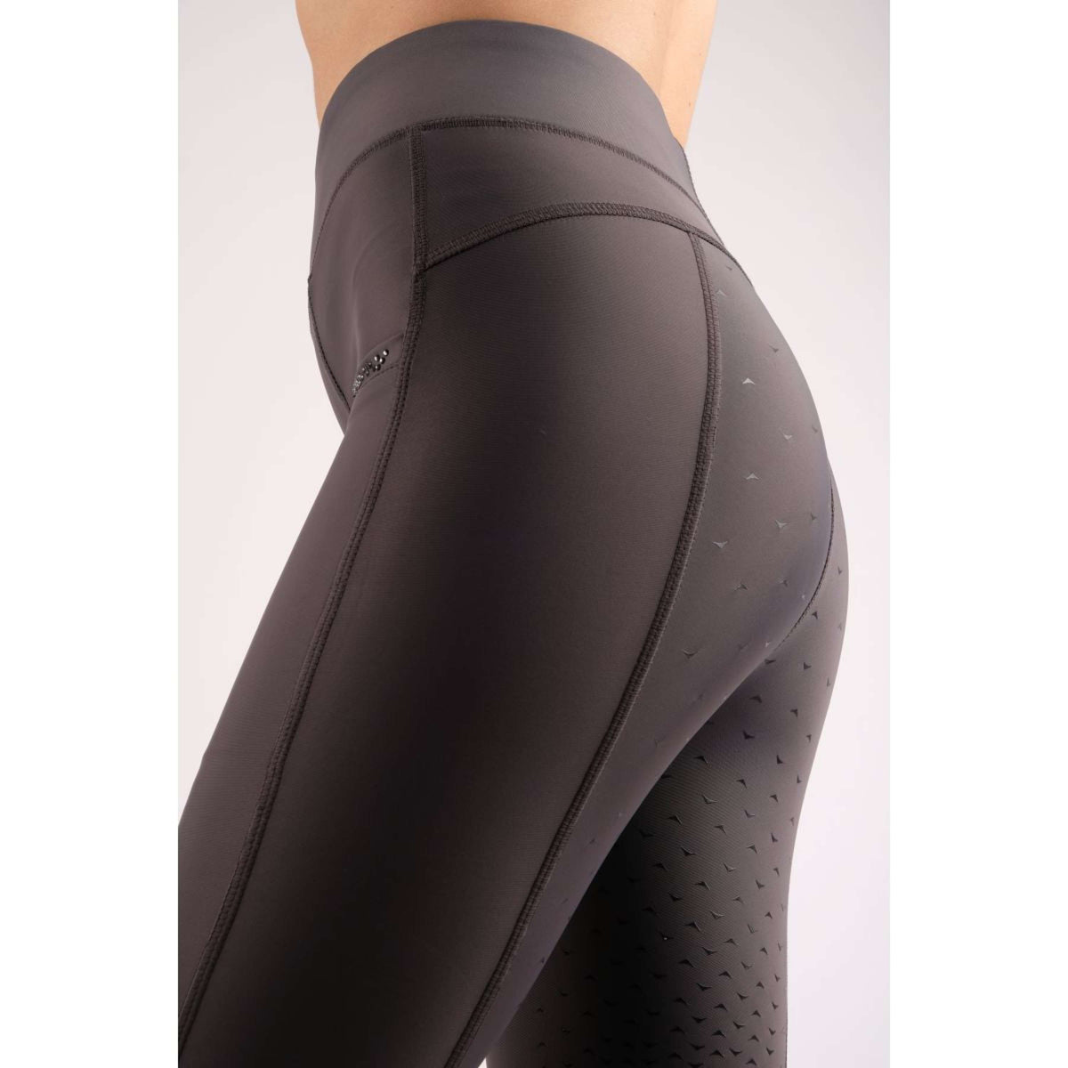 Montar Riding Legging Linnea Pull On Crystal Pocket Full Grip Grey