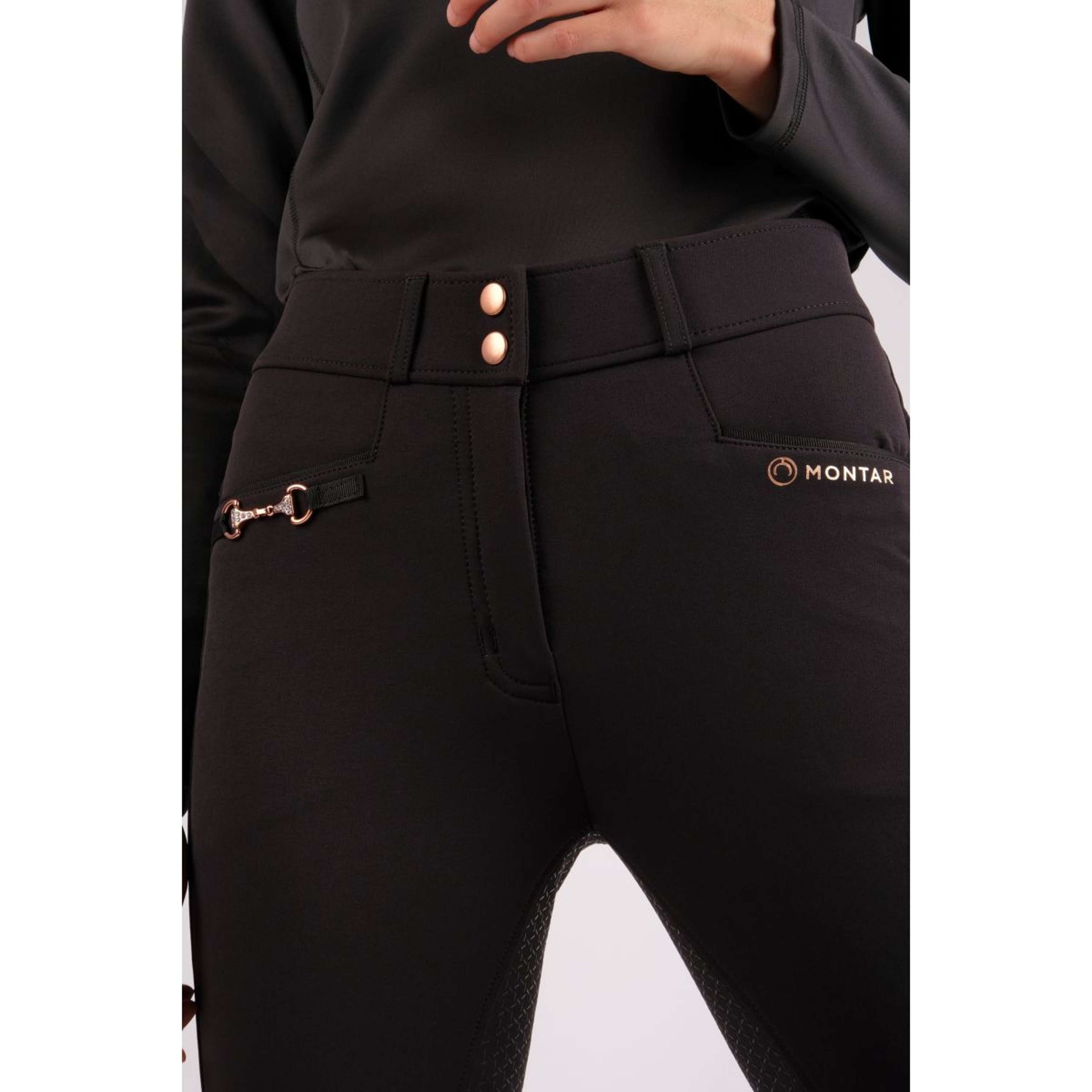 Montar Breeches Molly Rosegold Highwaist Full Grip Black