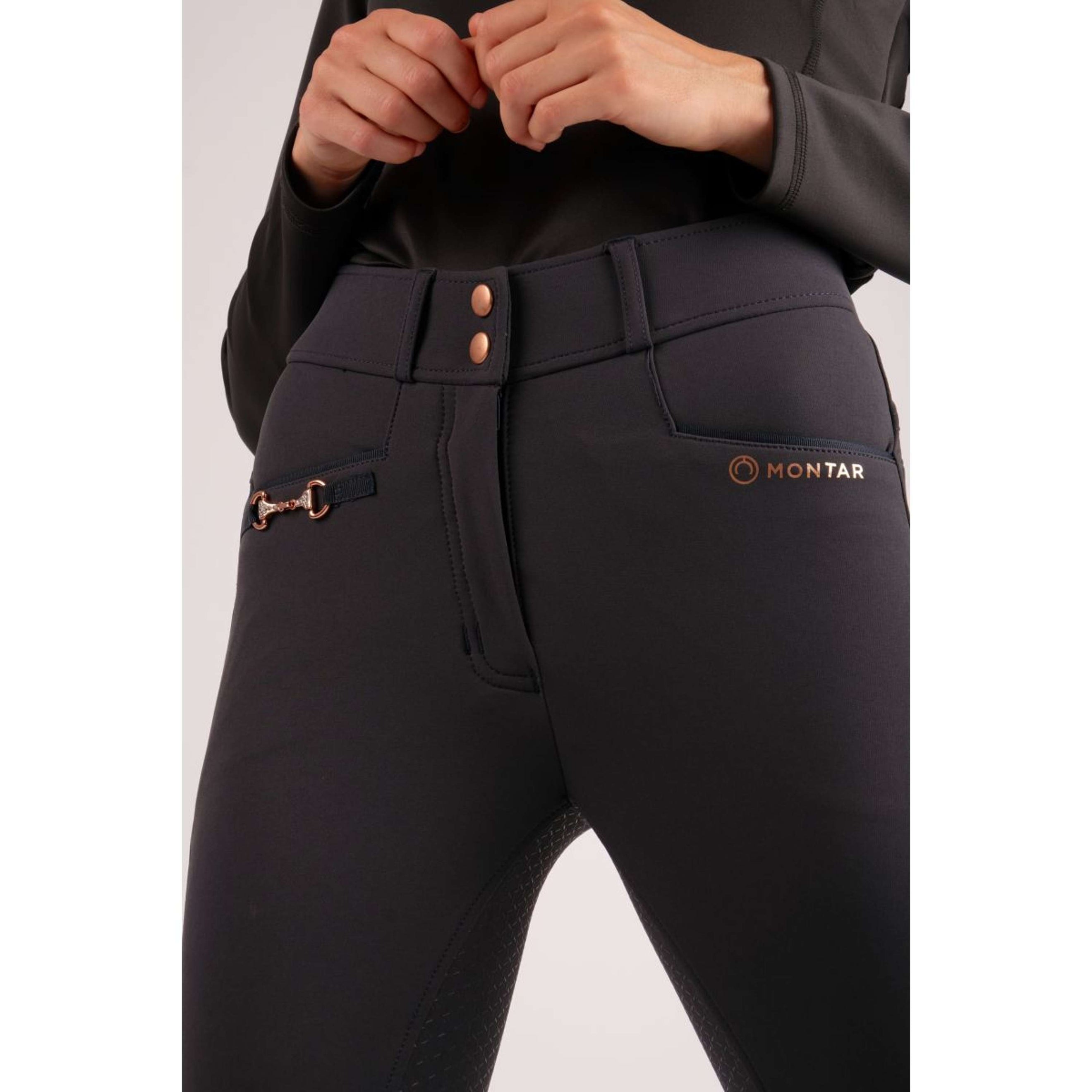 Montar Breeches Molly Rosegold Highwaist Full Grip Navy