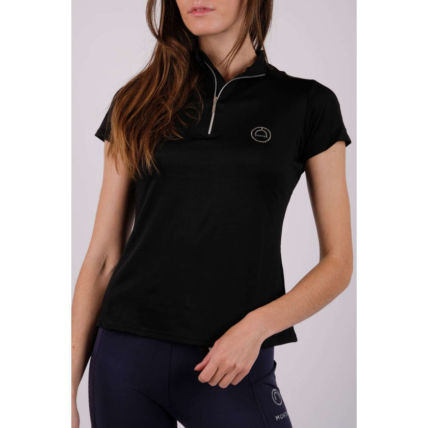 Montar Poloshirt Everly Crystal Logo Black