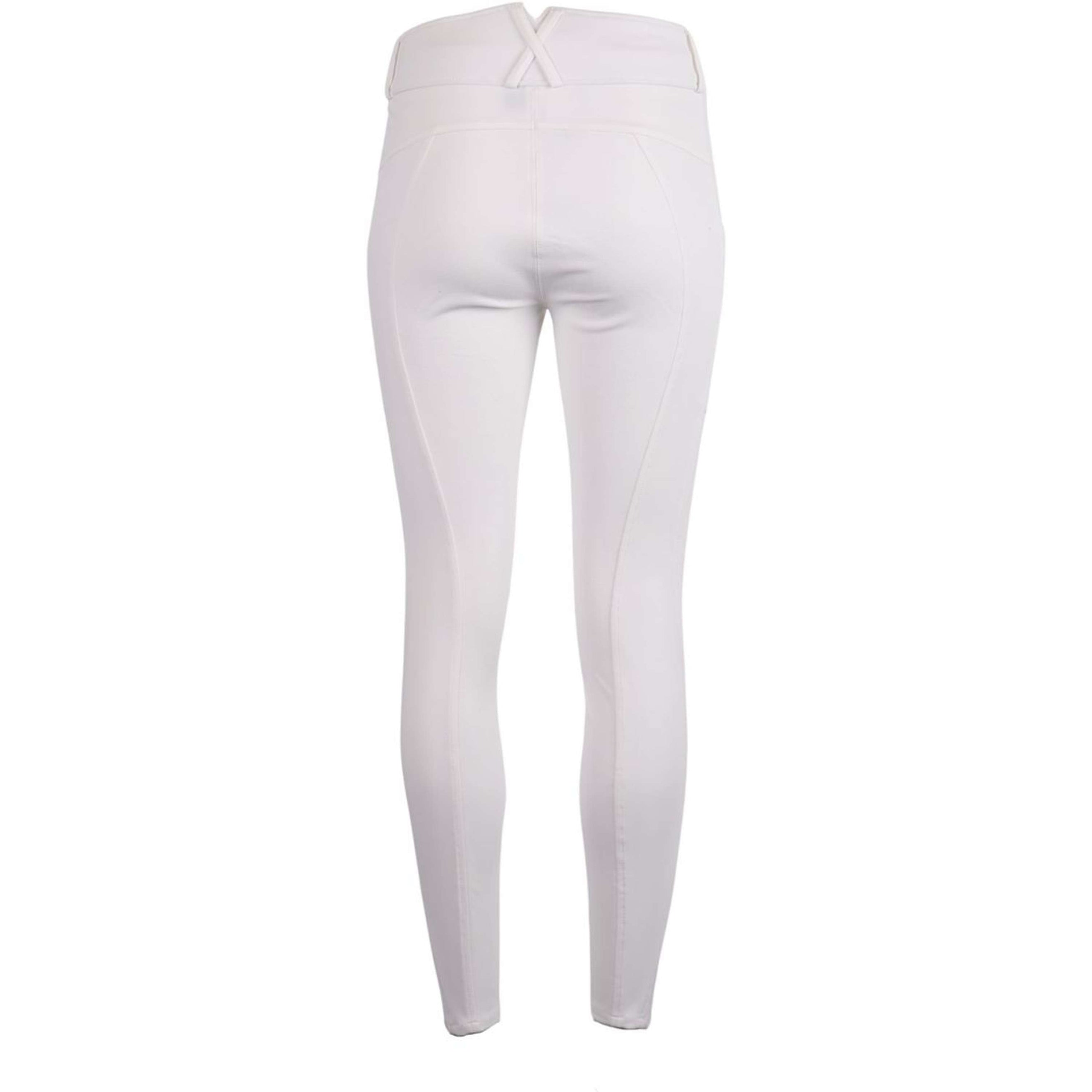 Montar Riding Legging Makayla Pull On Gold Logo Full Grip White