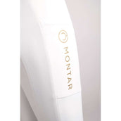 Montar Riding Legging Makayla Pull On Gold Logo Full Grip White