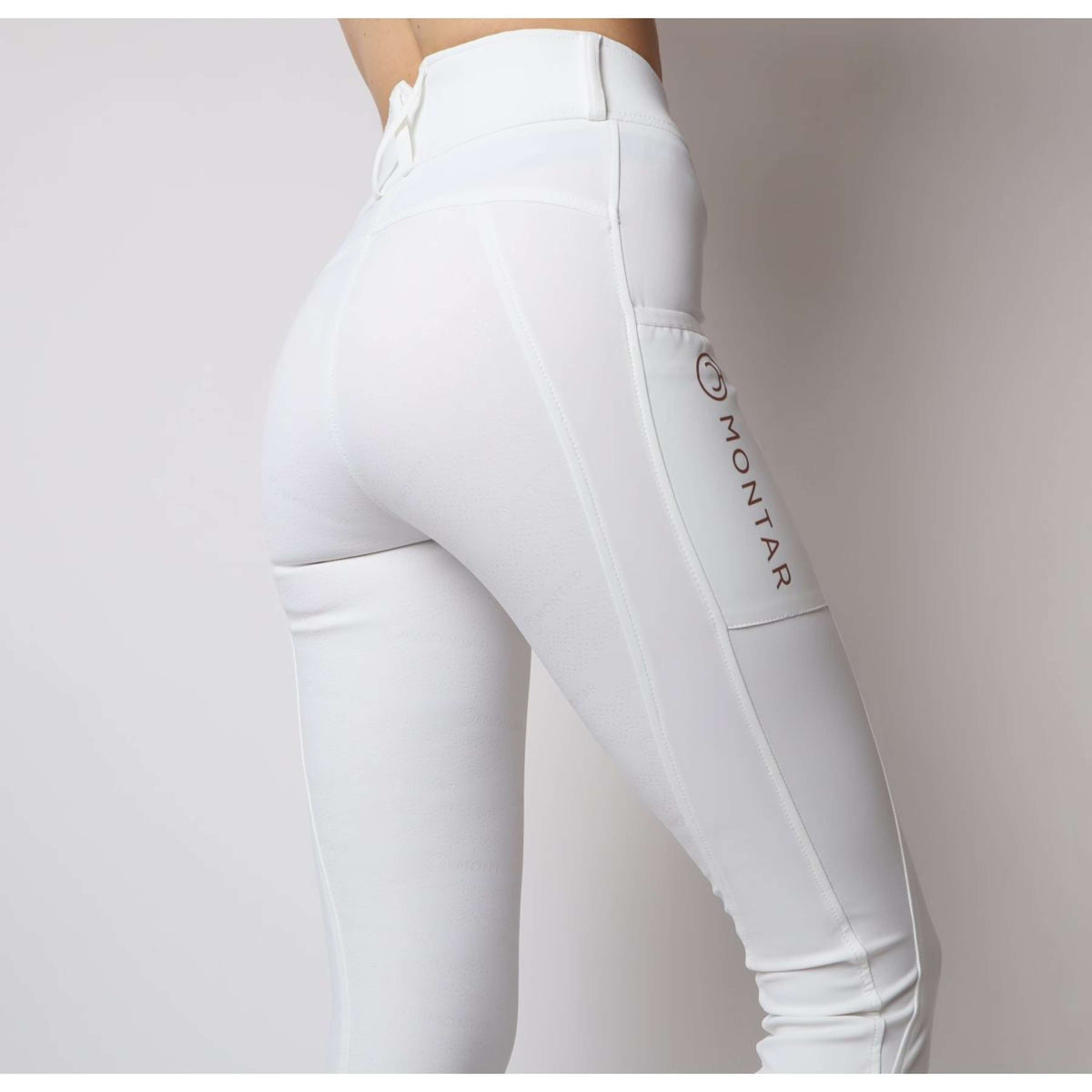 Montar Riding Legging Michelle Rosegold Logo White