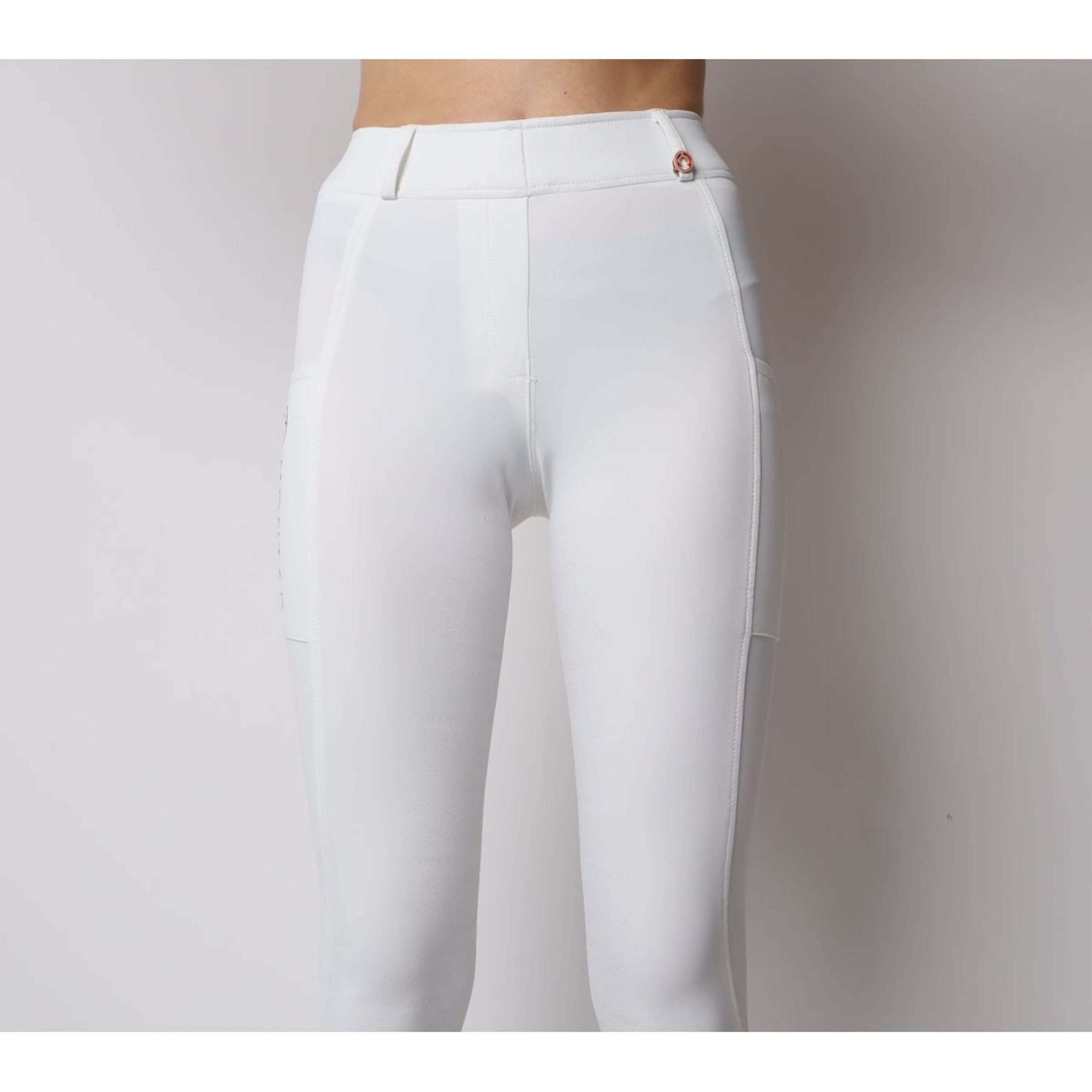 Montar Riding Legging Michelle Rosegold Logo White Montar Riding Legging Michelle Rosegold Logo White