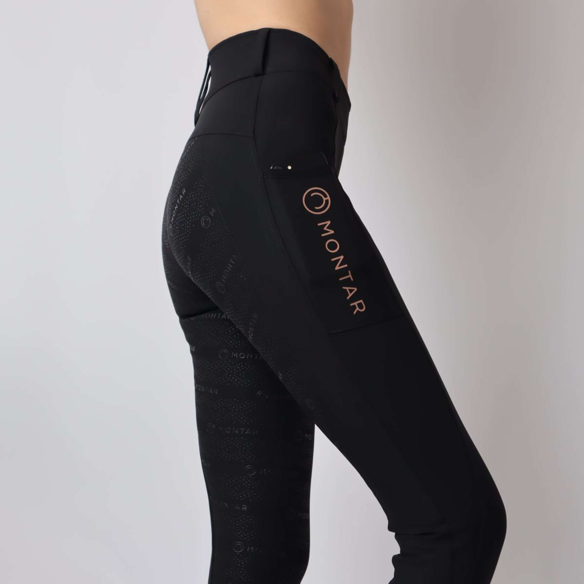 Montar Riding Legging Michelle Rosegold Logo Black