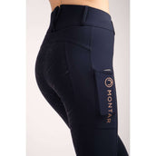 Montar Riding Legging Michelle Rosegold Logo Navy