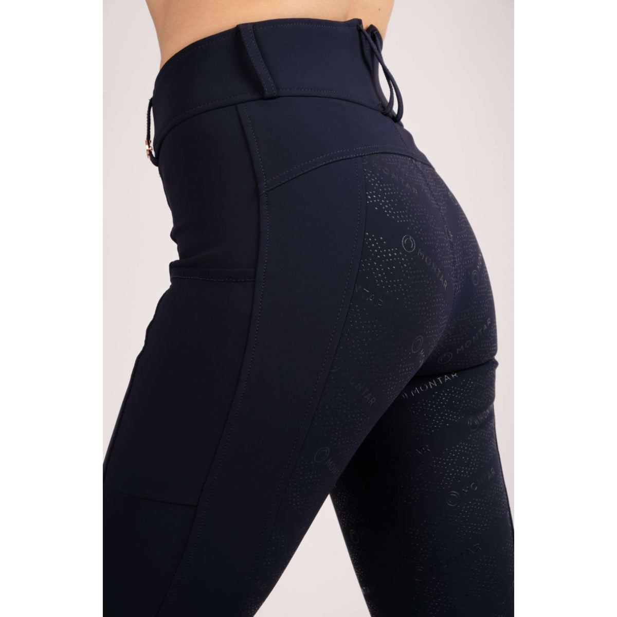 Montar Riding Legging Michelle Rosegold Logo Navy