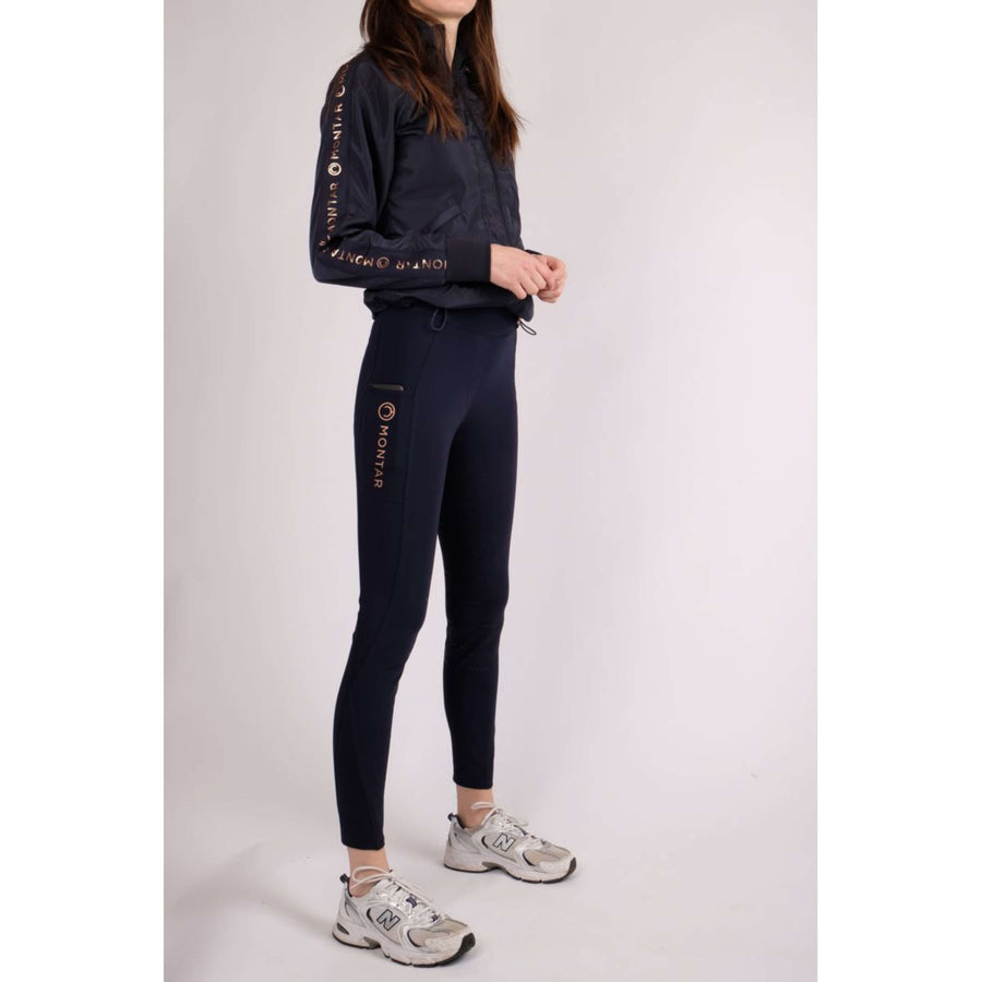 Montar Riding Legging Michelle Rosegold Logo Navy