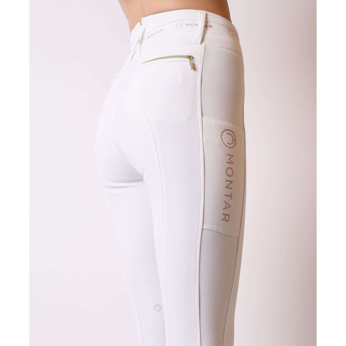 Montar Breeches Luna Gold Full Grip White