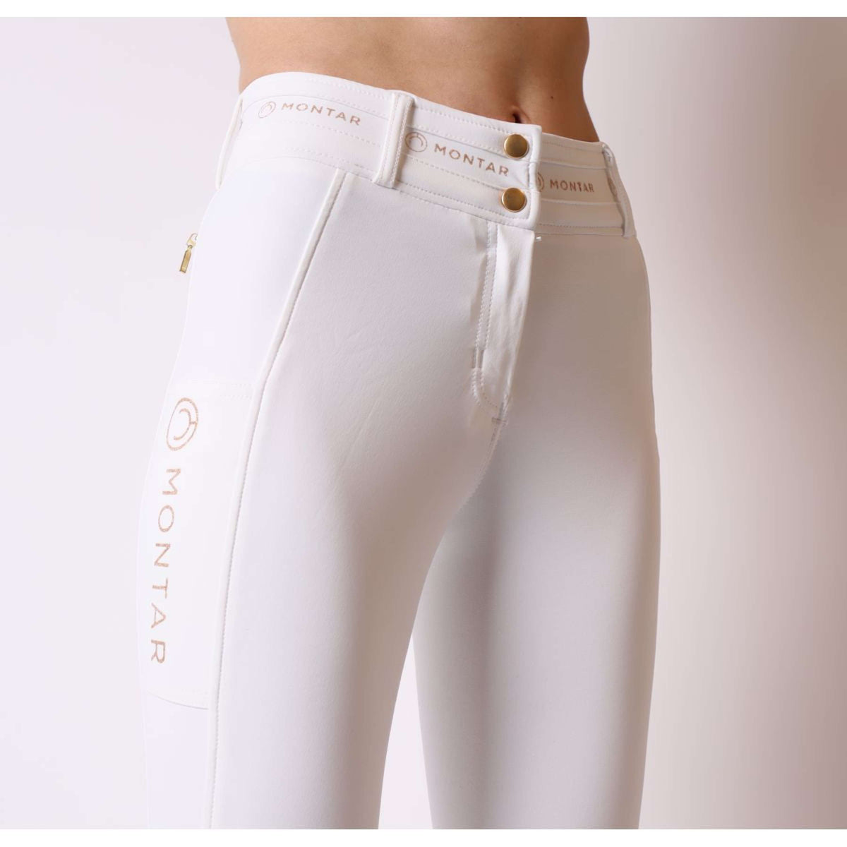 Montar Breeches Luna Gold Full Grip White