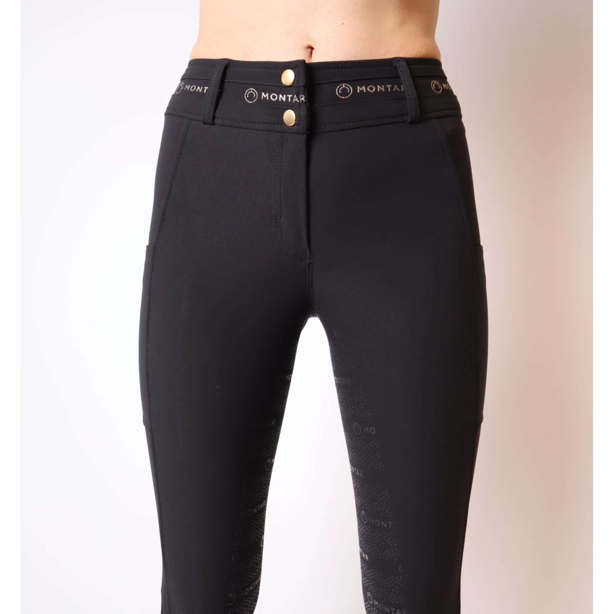 Montar Breeches Luna Gold Full Grip Black