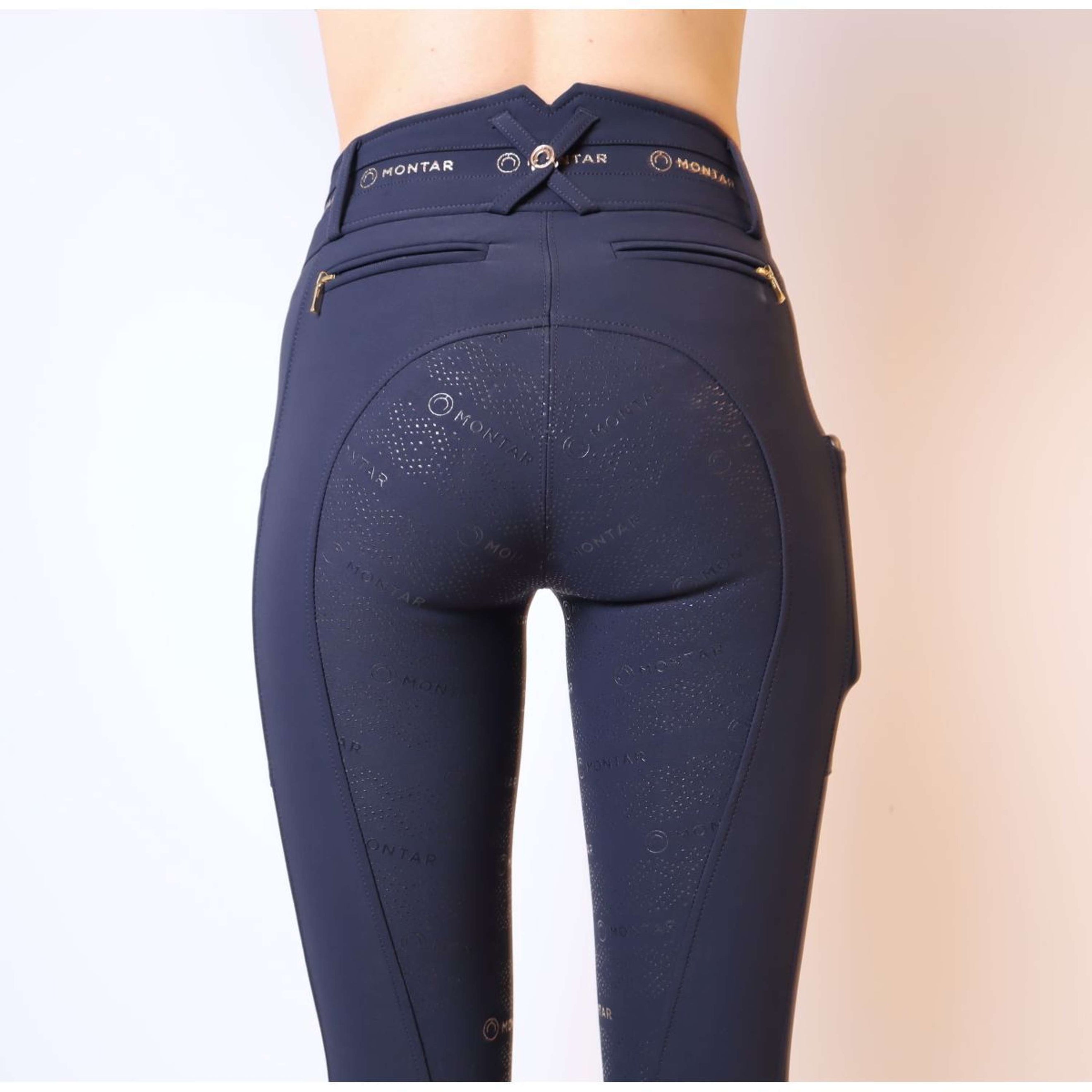 Montar Breeches Luna Gold Full Grip Dark Navy