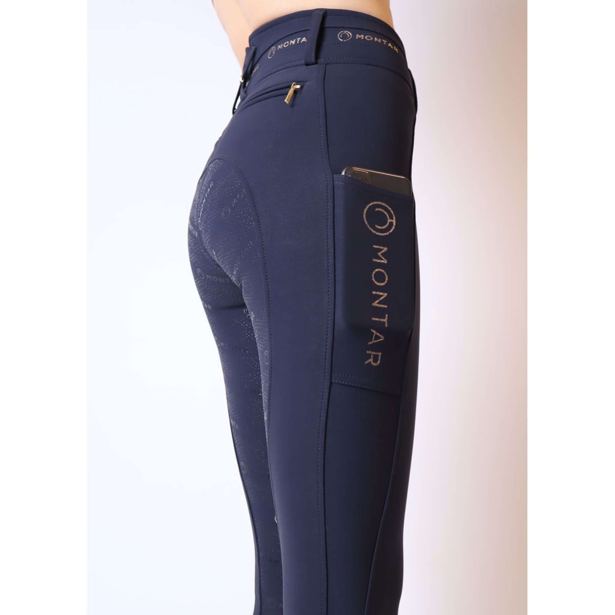 Montar Breeches Luna Gold Full Grip Dark Navy