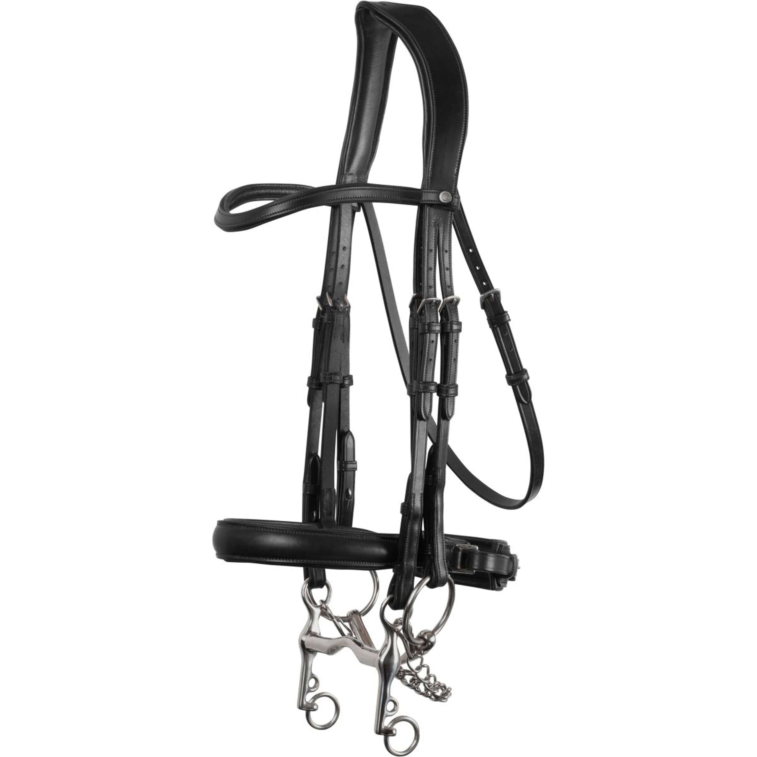 Montar Double Bridle Normandie Eco Leather Black Montar Double Bridle Normandie Eco Leather Black