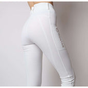 Montar Riding Legging Rosegold Logo Junior White