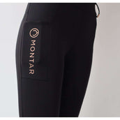 Montar Riding Legging Rosegold Logo Junior Black