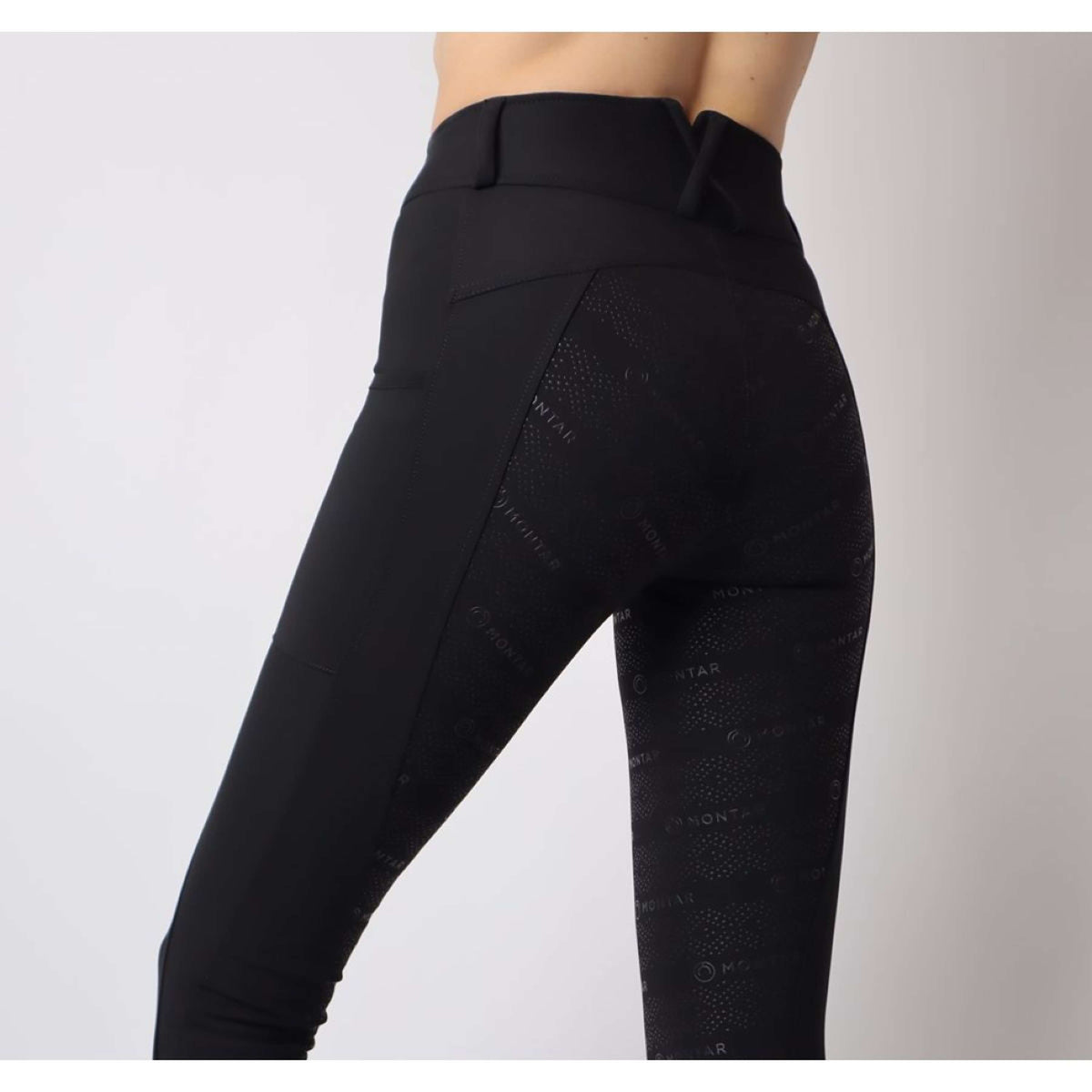 Montar Riding Legging Rosegold Logo Junior Black