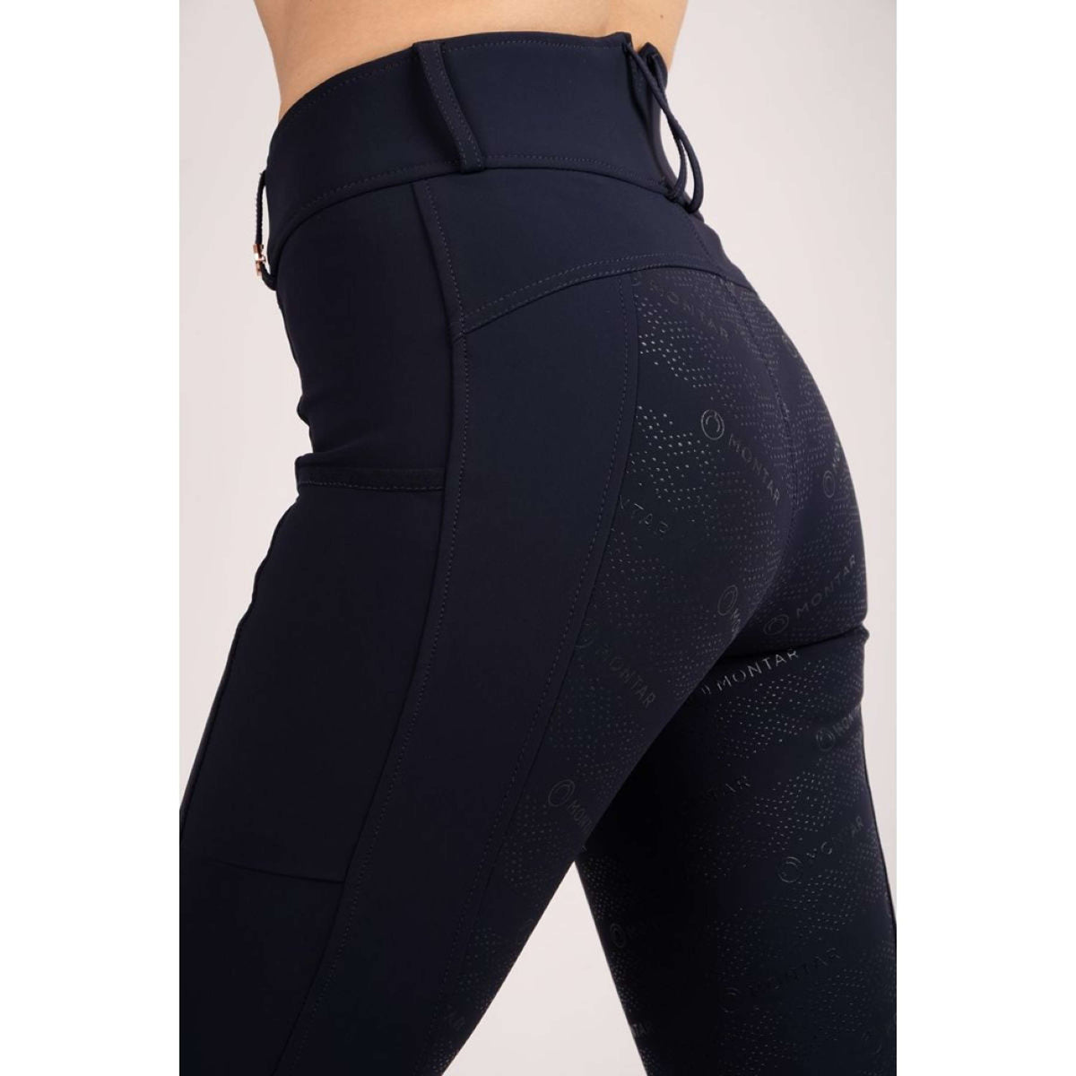 Montar Riding Legging Rosegold Logo Junior Navy