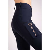 Montar Riding Legging Rosegold Logo Junior Navy