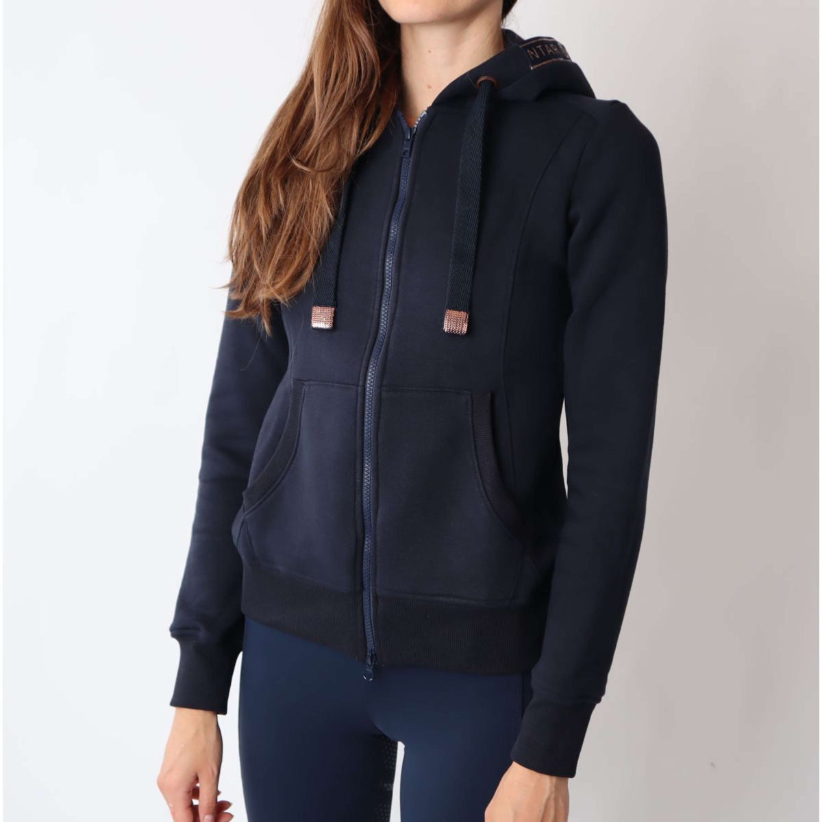 Montar Zip-Hoodie Macie Rosegold Logo Navy