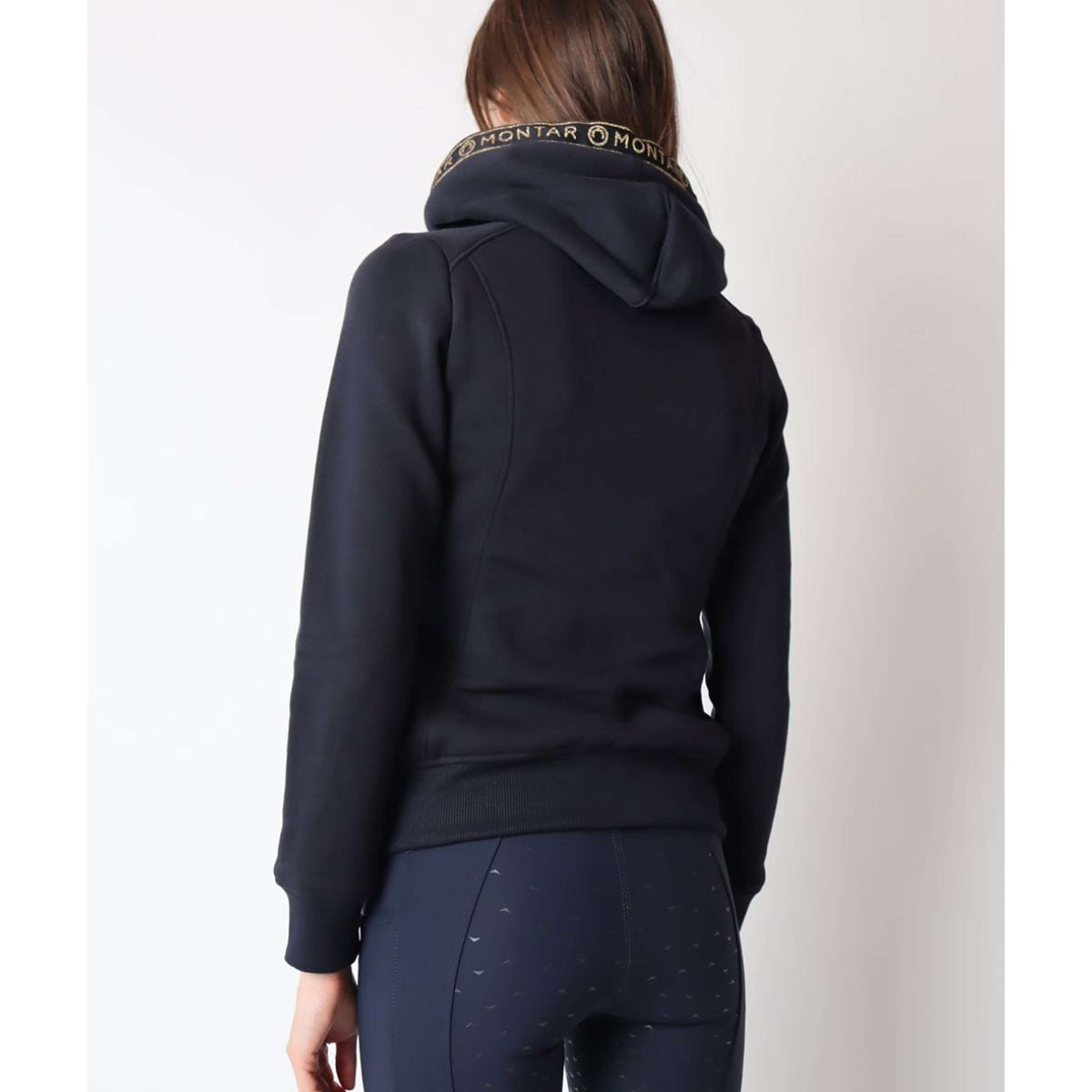 Montar Zip-Hoodie Alivia Gold Logo Tape Navy